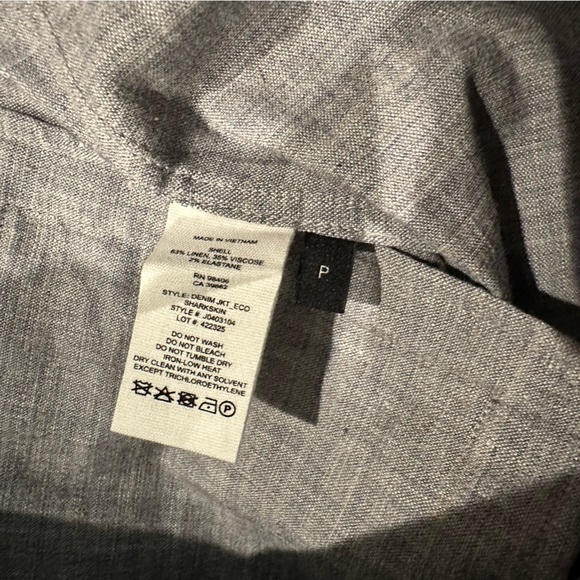 Theory Denim Light JCKT/Long Sleeve Bluet Melange Eco Sharkskin Top. Size S NWT - Picture 8 of 15